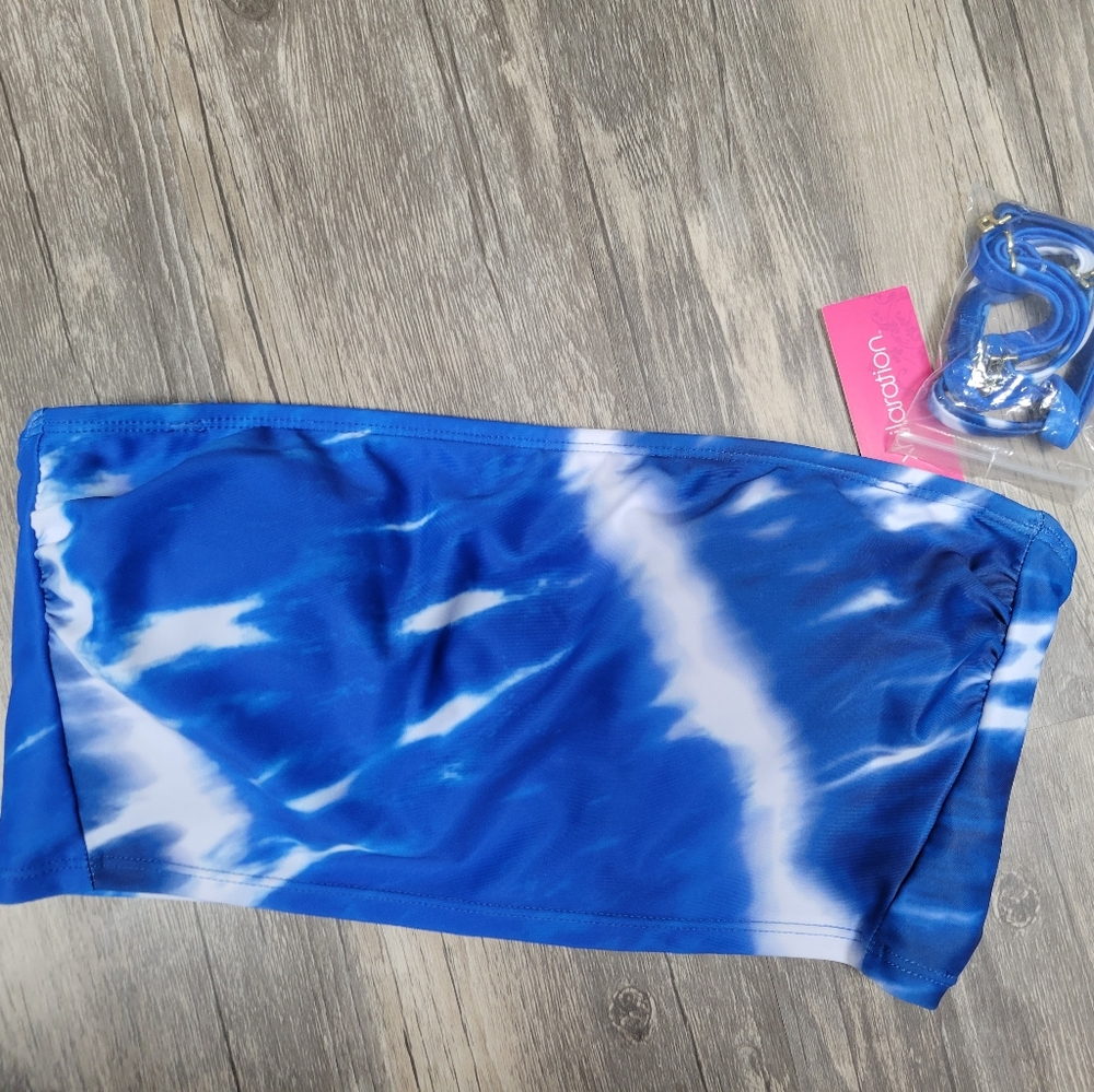 NWT Blue Tie Dye Bikini Top